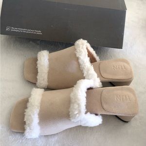 Tijn Katrin square toe faux shearling mule. Size US 8 women’s.